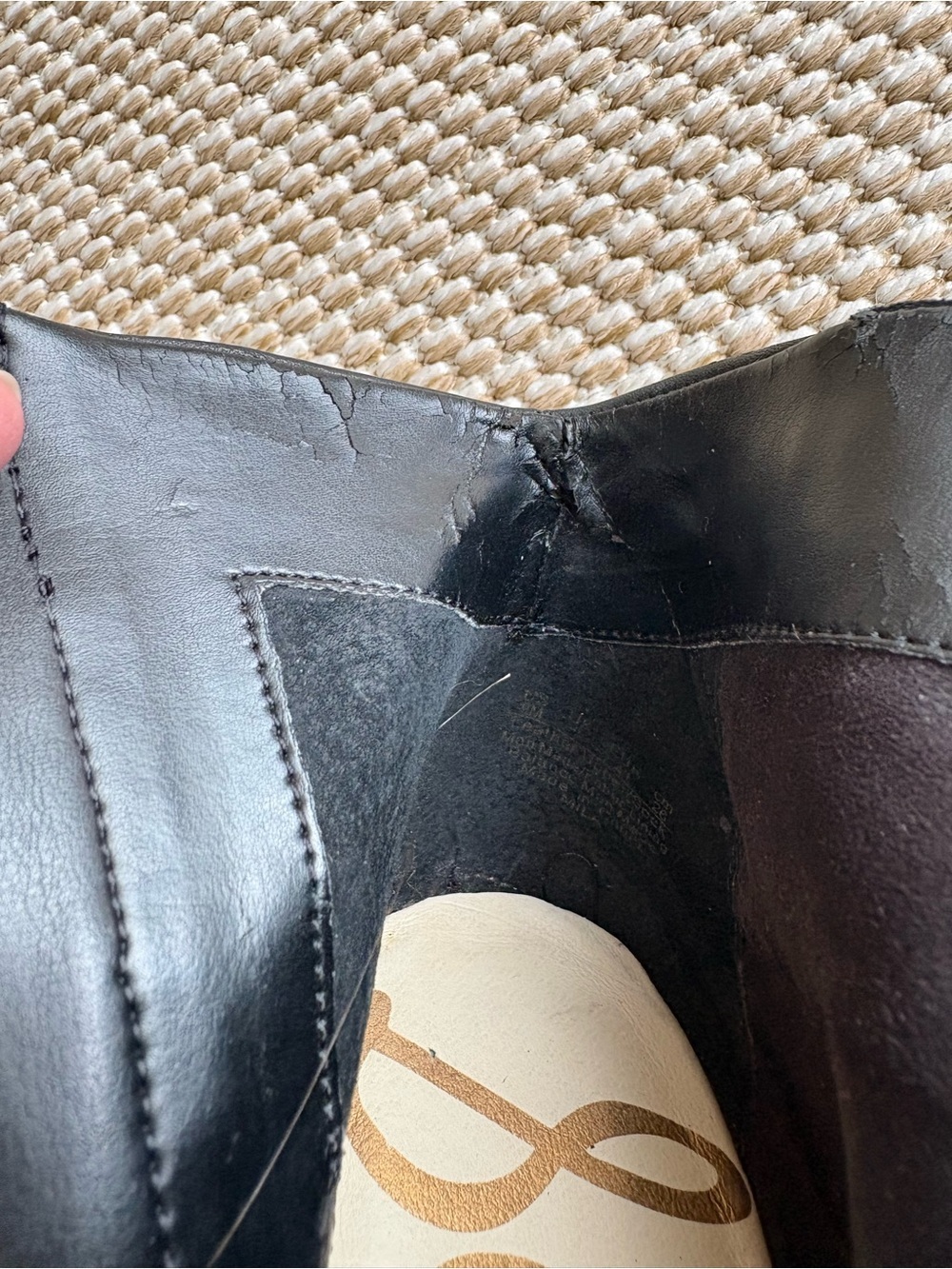 Sam Edelman Black Studded Pointed-Toe Ankle Booties with Gold Accents - Picture 9 of 11